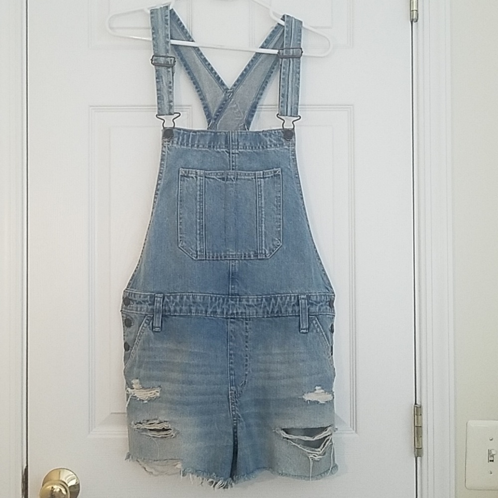 Brand new AF light wash overalls